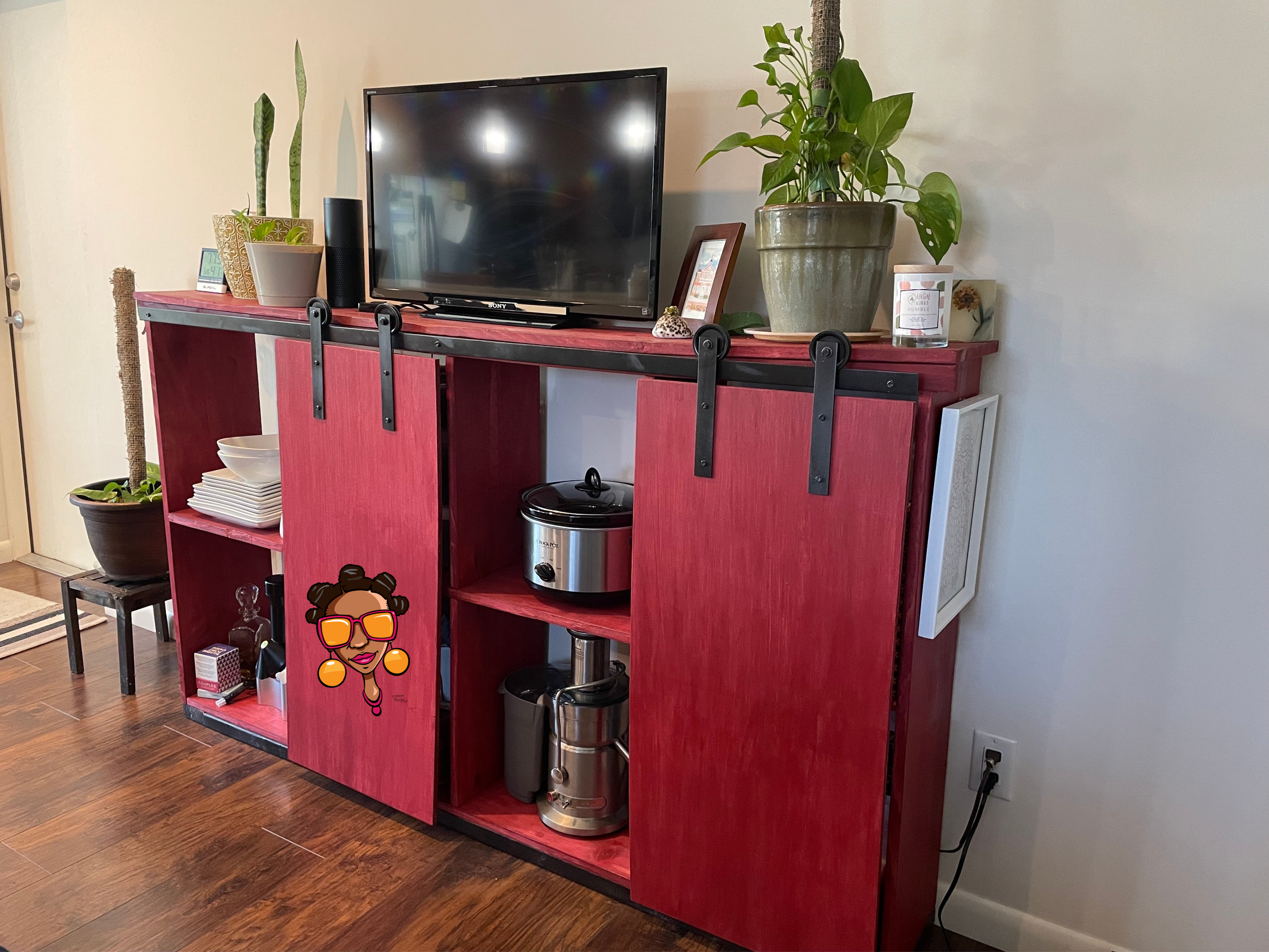 Barn Door Kitchen Cabinet 2